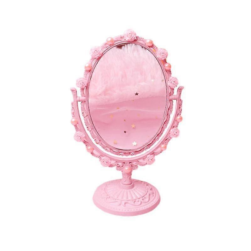 1pcs pink mirror makeup mirror diy vanity mirror durable oval shaped mirror