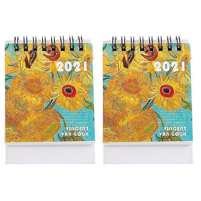 1 Set 2 Pcs 2021 Calendars Office Calendars Desk Calendars (Assorted Color)
