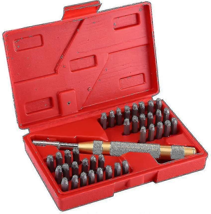 Úderné písmeno, 38 kusů Ocelová Úderná Písmena A Číslice Kit S 3 Mm Automatickým Úderníkem - MMIAO
