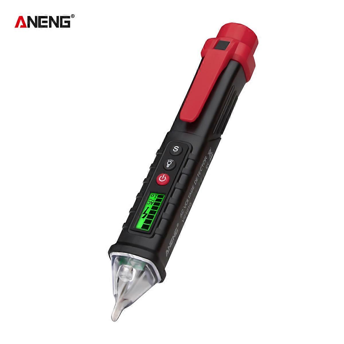 ANENG VC1010 اختبار جهد التيار المتردد غير المتصل مع حساسية متغيرة 12V-1000V اختبار كهربائي مزدوج النطاق قلم شاشة LCD كاشف الجهد المحمول