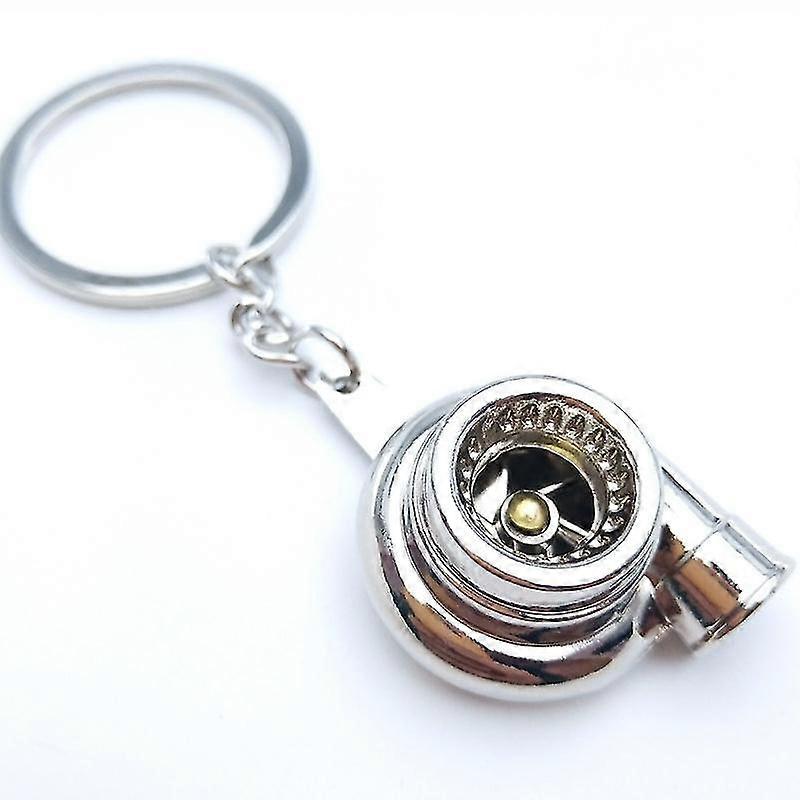Car Metal Keychain Sound Turbo Key Plain Bearing Spinning Model Turbine Turbo Ring Key Turbo Shaped