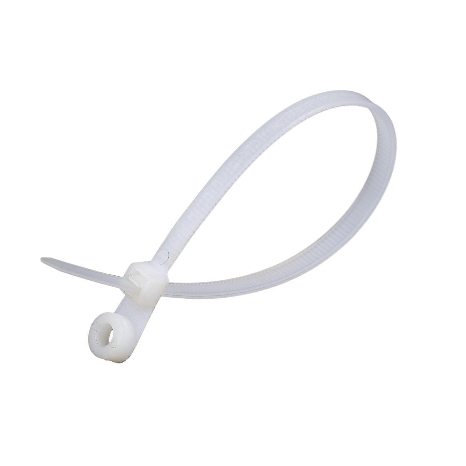 100PCS Screw Hole Cable Ties Multipurpose Self-Locking Nylon Wire Zip Ties Fixing Tool