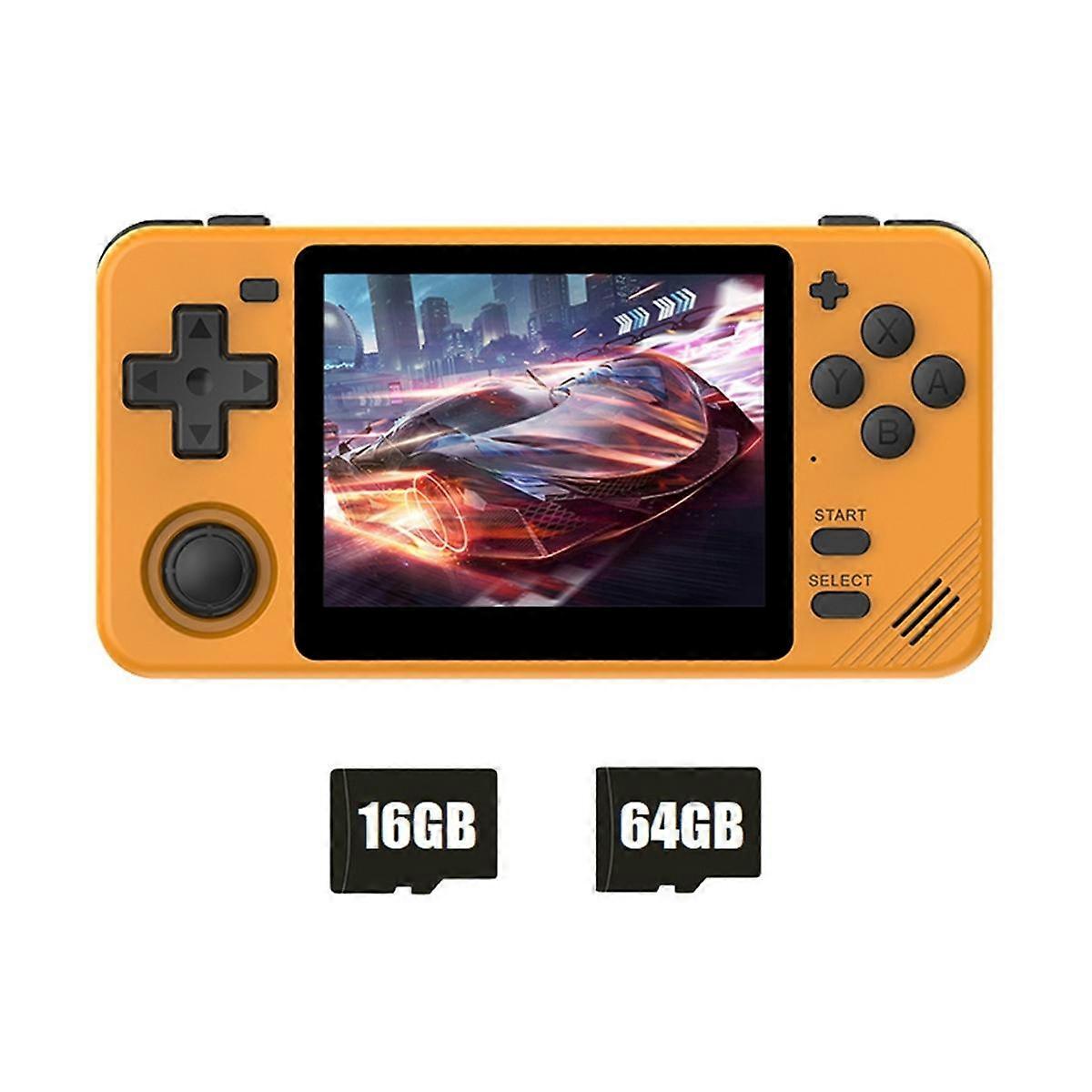 RGB10Xハンドヘルドゲームコンソール16GB + 64GB 3.5インチIPSスクリーンPSPシミュレータビデオゲームコンソールB用オープンソース