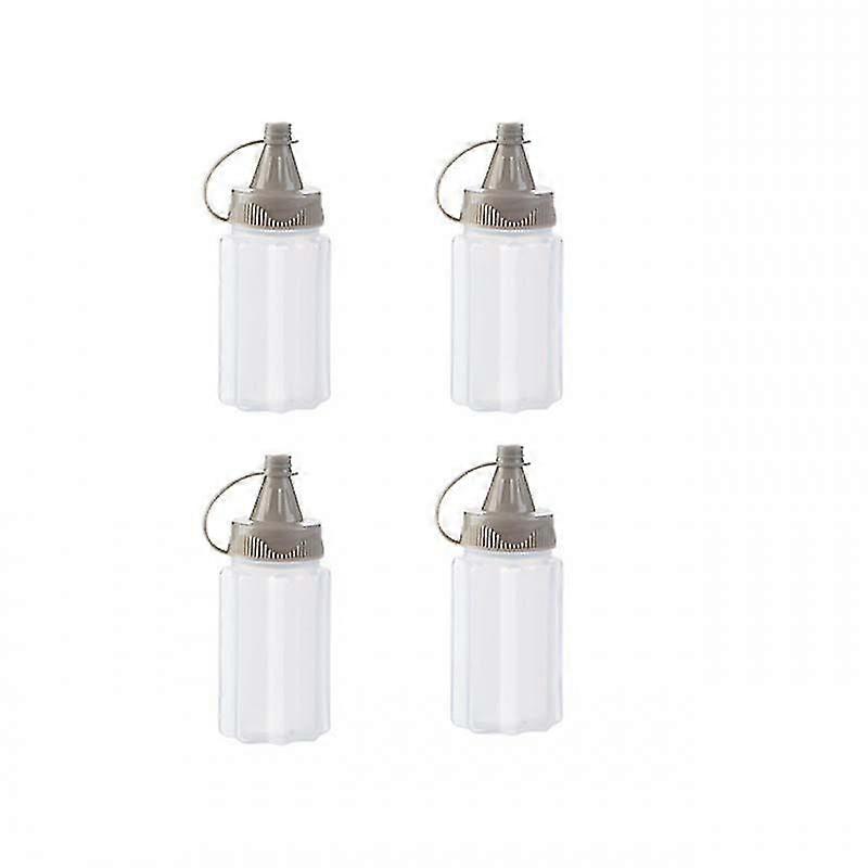 4st Mini Plastsås Squeeze Flaska Bärbar Transparent Krydda Flaska
