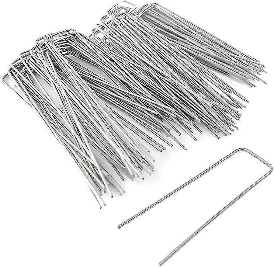 200 Pack 5.5" Galvanized U-shaped Garden Tie Down Staples For Securing Fabric