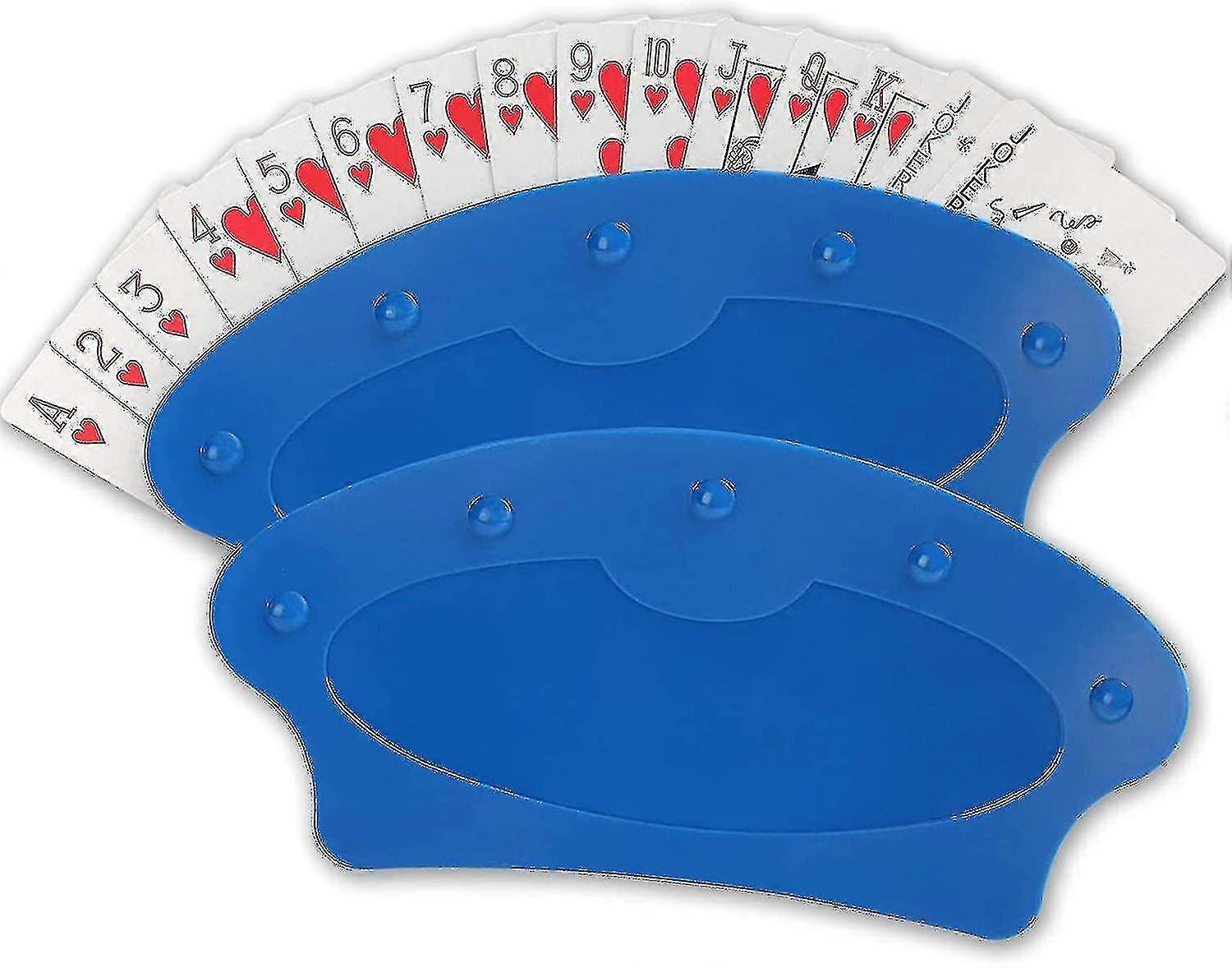 Playing Card Holder, Fan Shape Free Standing Tray -set Of Two Poker Holders Plastic Hands