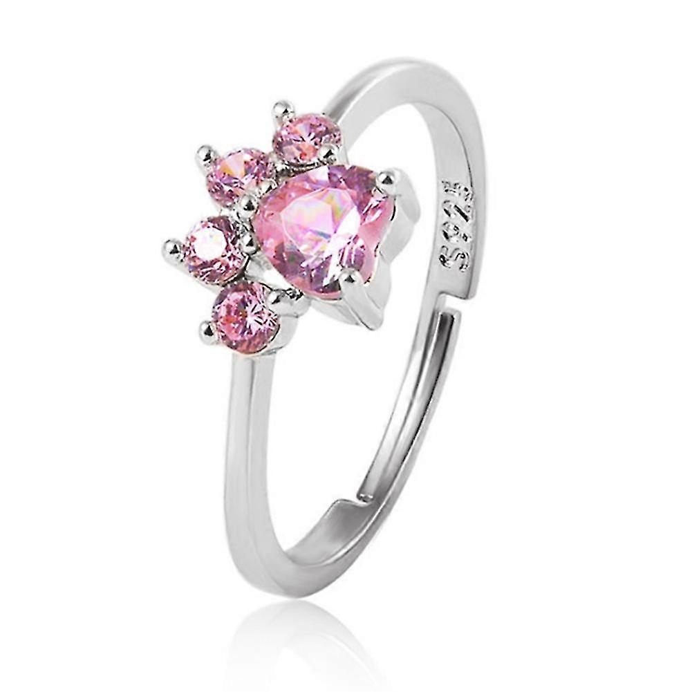 Cute Cartoon Opening Adjustable Cat Ring Female Electroplated Environmentally Friendly Silver