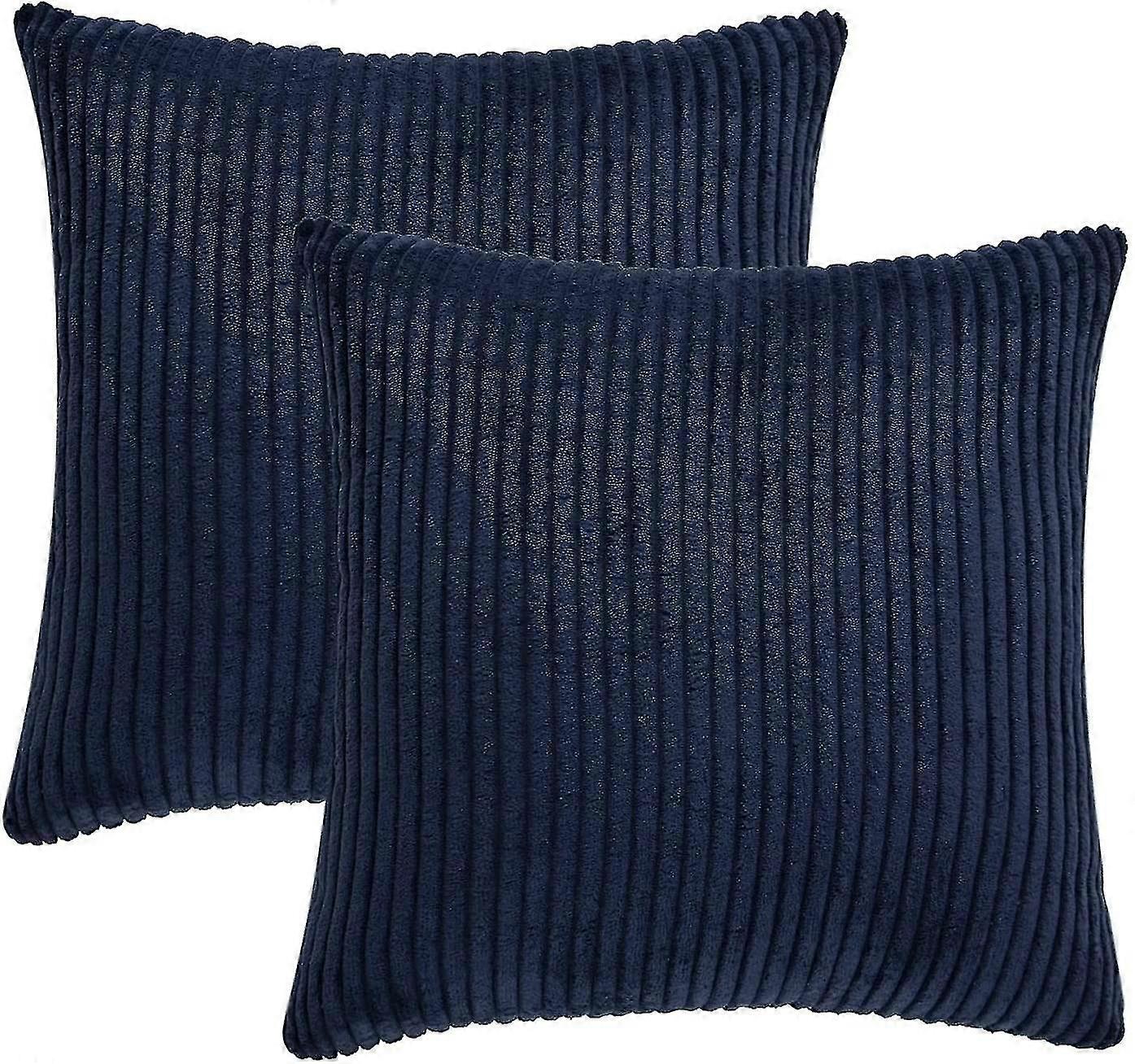 Navy Blue Decorative Throw Pillow Covers Set 16x16 Inch