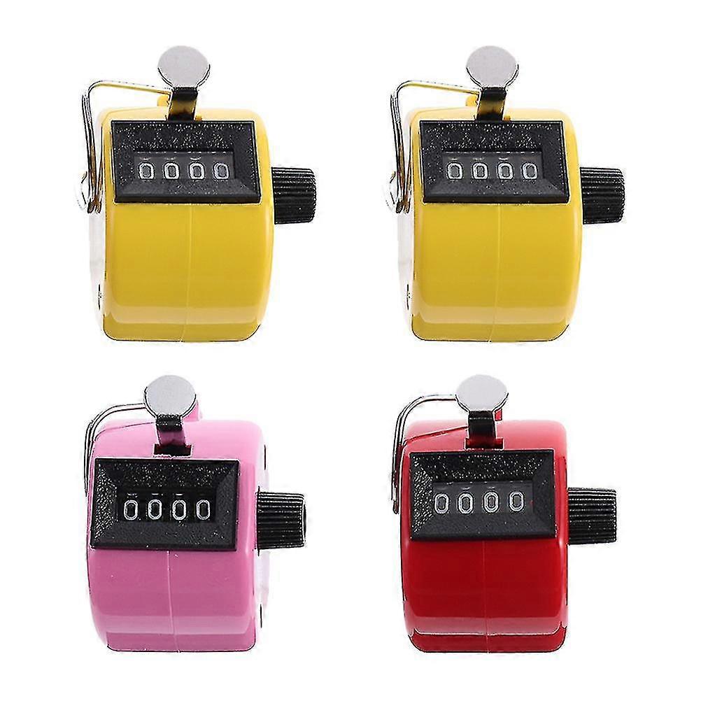 4 Pcs Handheld Tally Counters Plastic Manual Digital Counter Random Color