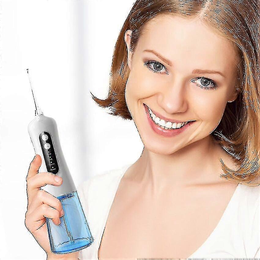Portable Oral Irrigator Water Dental Flosser Usb Rechargeable 4 Modes Ip7 Waterproof 300ml Teeth