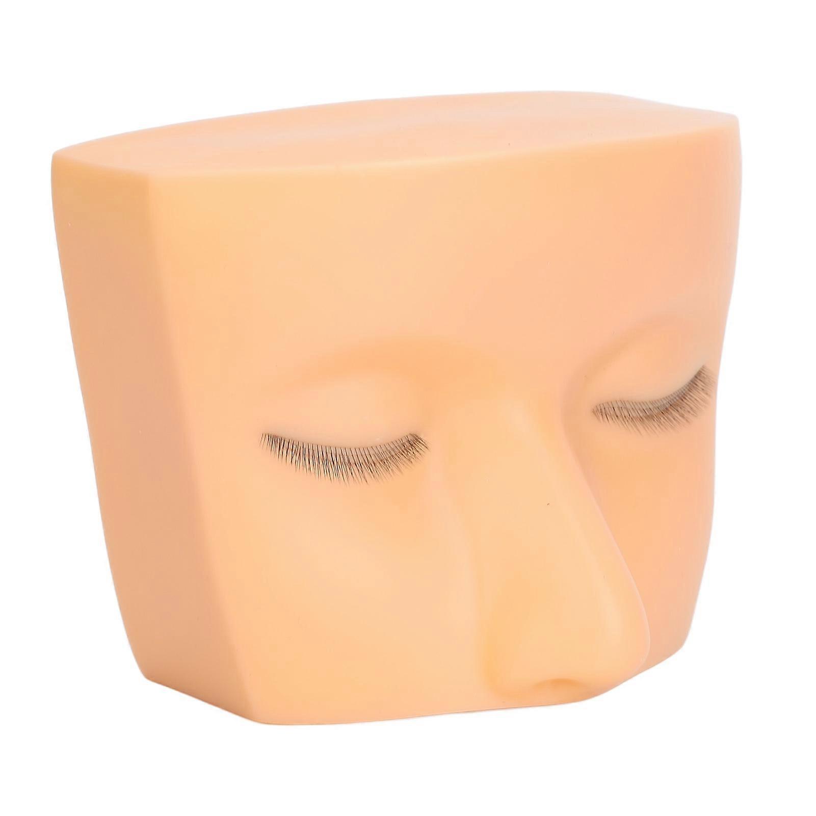 Lash Mannequin Head Elastic Realistic 3 Layer Lashes Eyelash Mannequin Head Practice for Beginner Yellow Skin