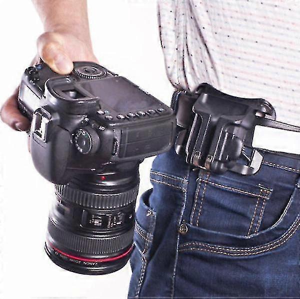 Bimirthポータブルカメラウエストベルトバックルストラップハンガーホルダーホルスタークイックリリースマウントクリップキヤノンニコン用