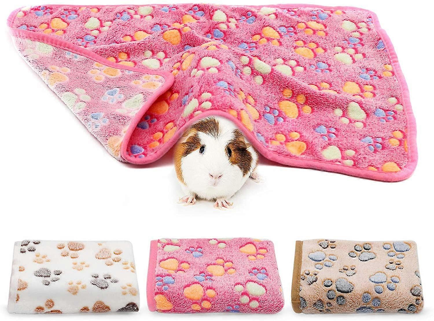 بطانية خنزير غينيا ، 3 عبوات من بطانيات الصوف الدافئة للحيوانات الأليفة الصغيرة حصيرة النوم غطاء الفانيلا لرمي الهامستر