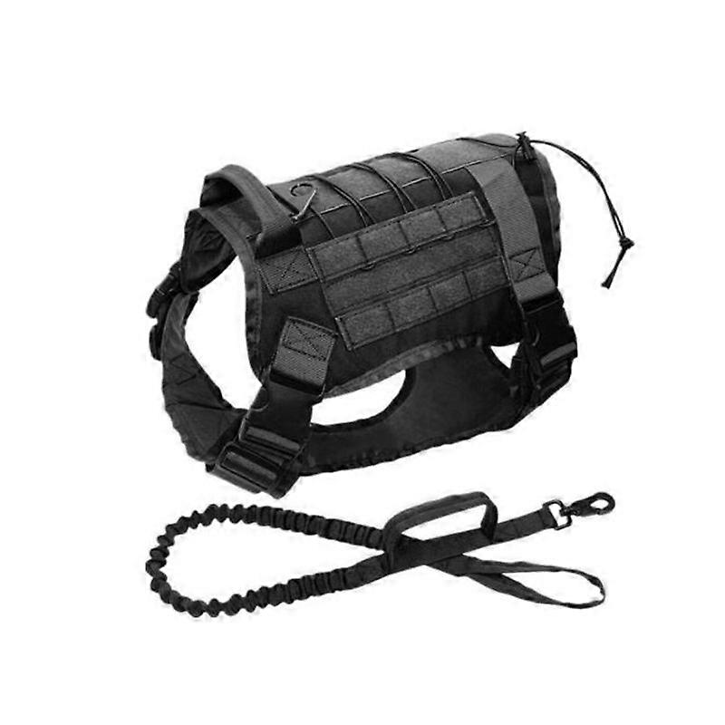Evago Tactical Dog Harness for Large Dogs, No Pull Service Dog Vest Harness for Training Hunting Walking, Dog Military Harness Molle Vest with Dog Lea
