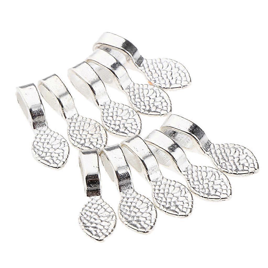 2x 10 Pcs Cabochon Setting Tray Flat Pad Bails Jewelry Making Findings Glue-on