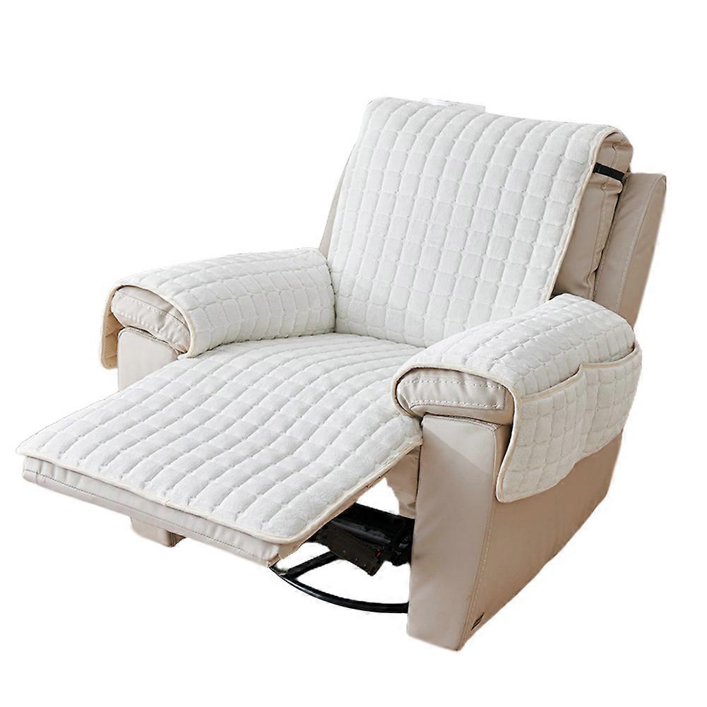 Quilted Stretch Recliner Cover Comfort Waterproof Furniture Cover with Storage Pockets Sofa Cover for Home