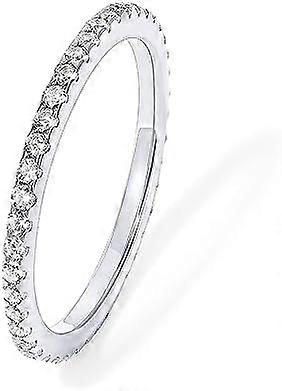 14K Gold Plated Solid 925 Sterling Silver CZ Simulated Diamond Stackable Ring Eternity Bands for Women