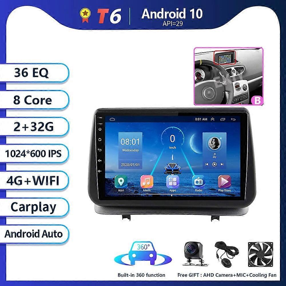 T8 8G 256G For Renault Clio 3 CLIO 3 2005 - 2014 Car Radio Multimedia Video Player Navigation GPS Android Auto No 2 Din DVD