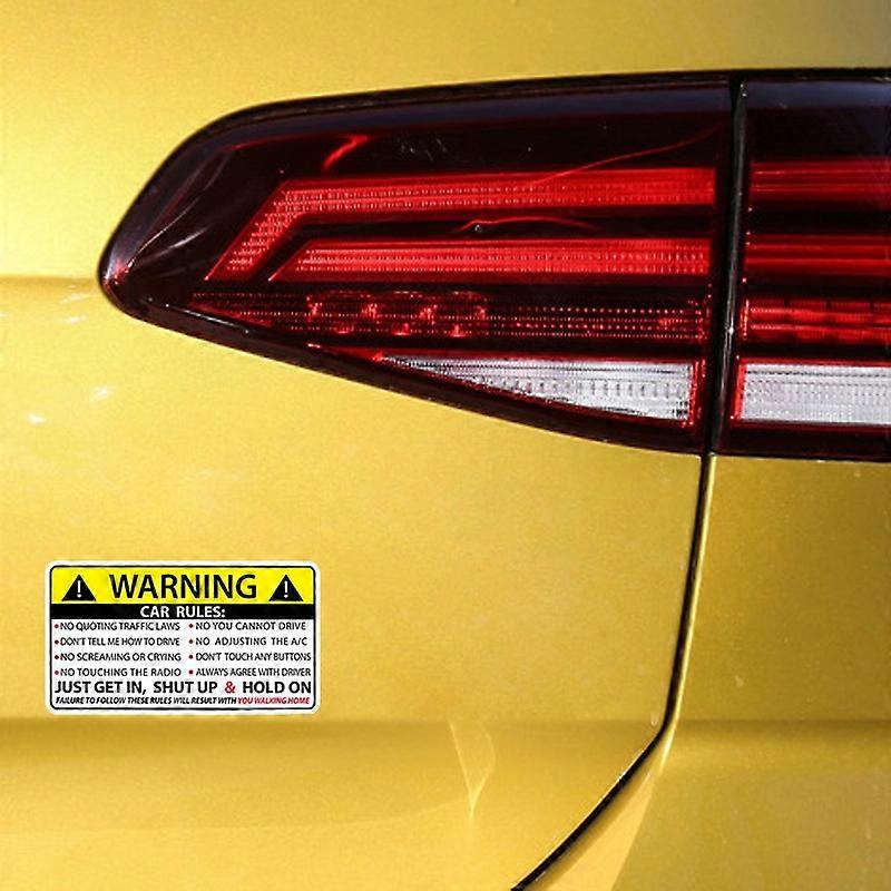 10 PCS Car Safety Warning Rules Sticker Safety Warning