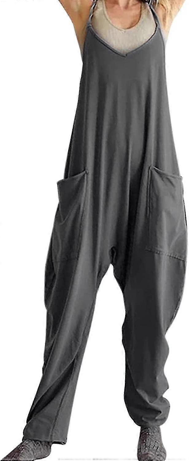Baggy Jumpsuits For Women - Women Overalls Jumpsuits With Pockets | Oversized Sleeveless Jumpsuits With Spaghetti Strap Rompers For Women