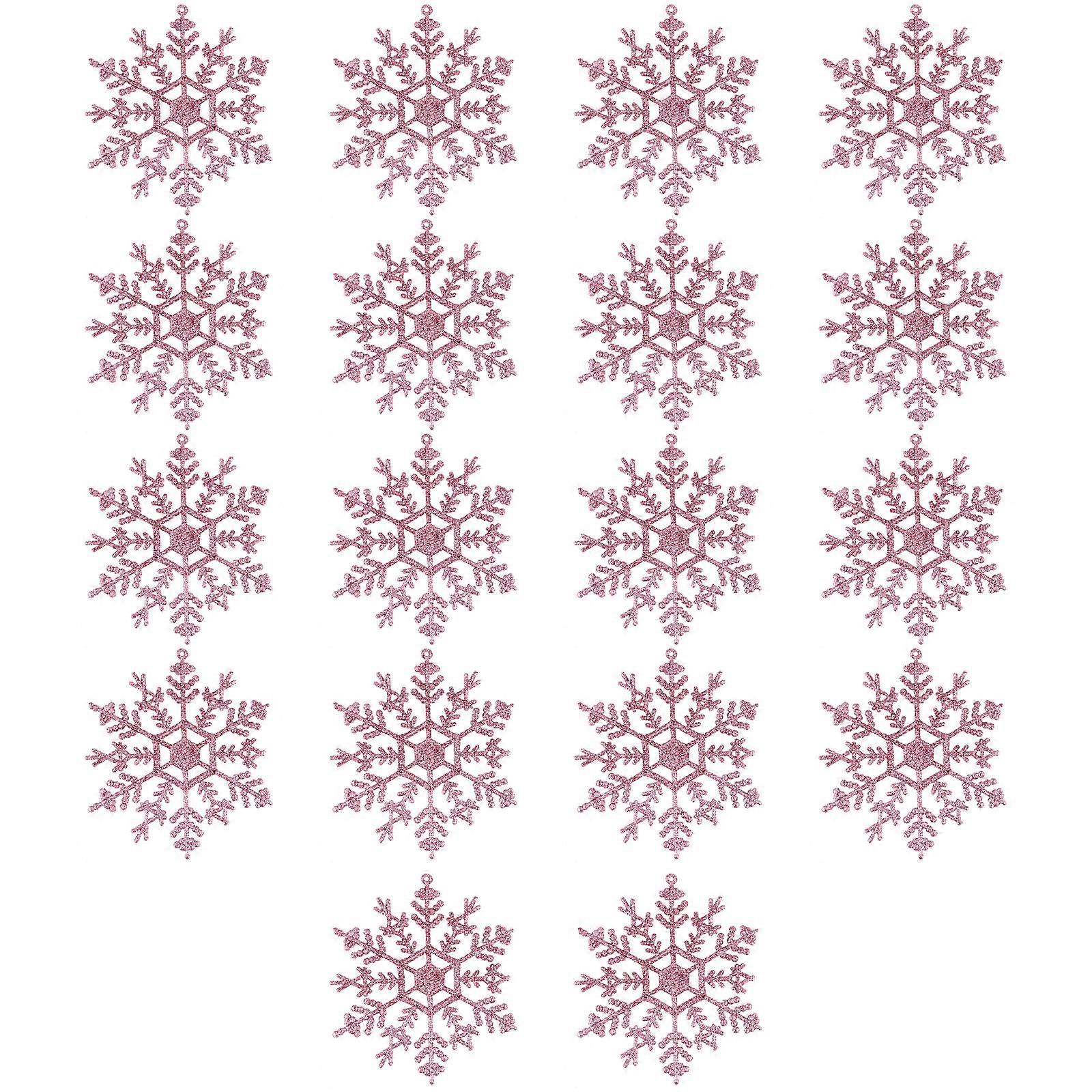 18Pcs Christmas Snowflake Decors Snowflake Pendants Xmas Tree Decorations