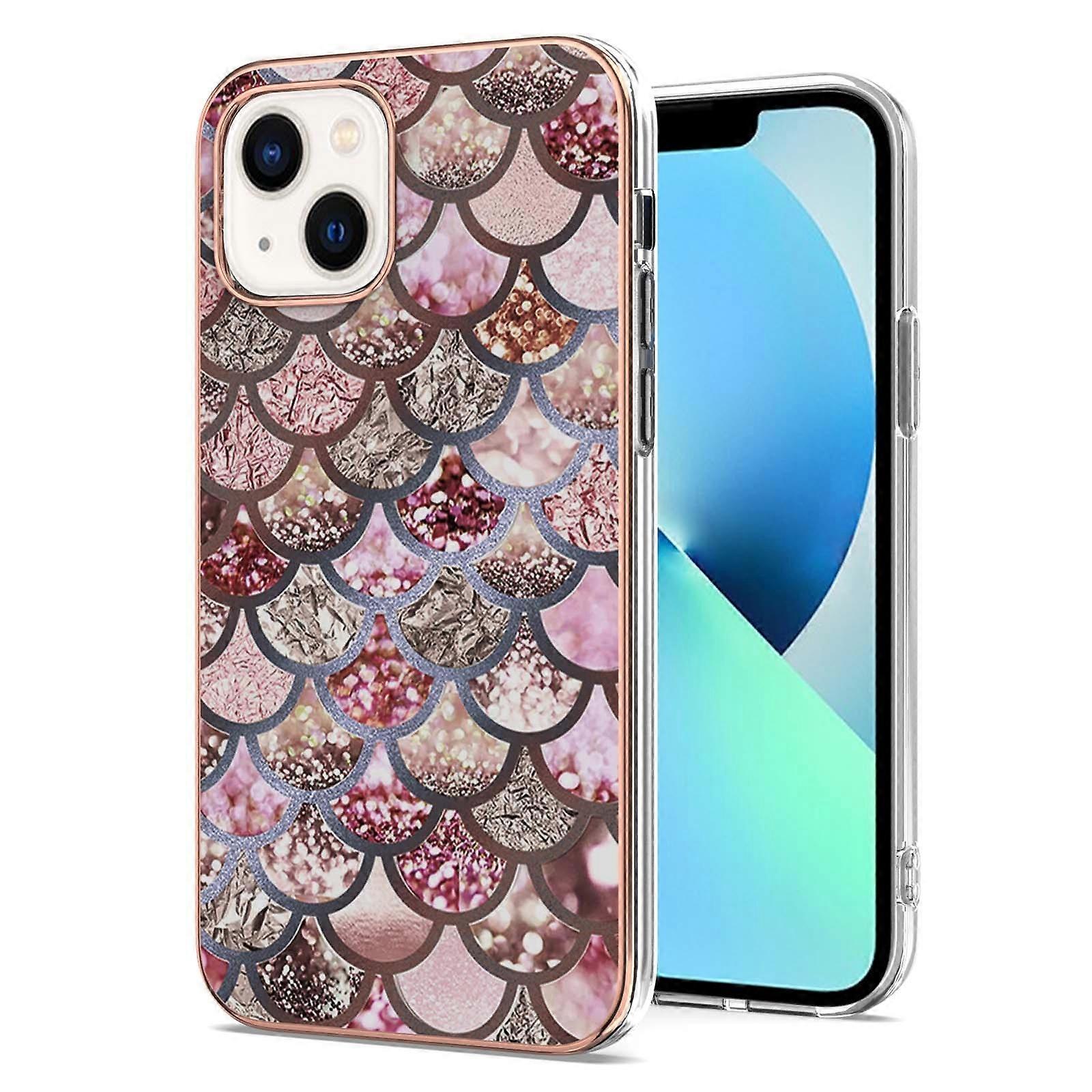 Electroplating Pattern IMD TPU Shockproof Case For iPhone 14