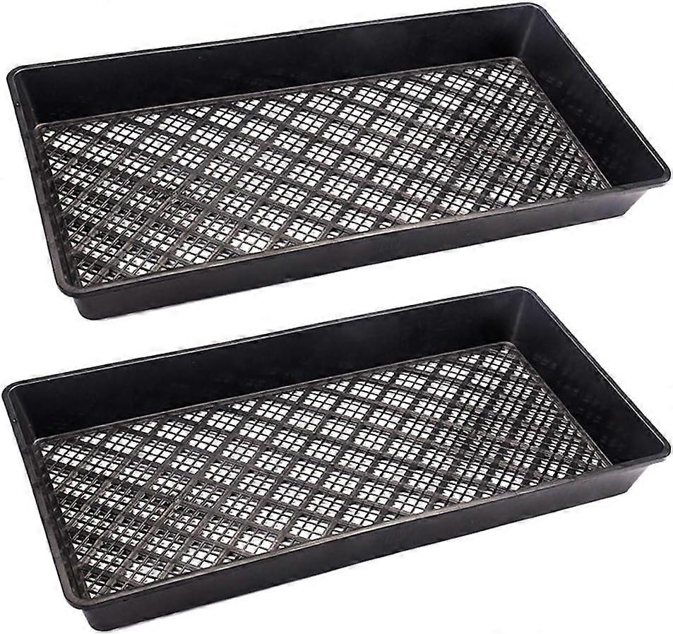 2 pcs Seedling Tray, Plastic Seed Starters Growing Trays Mesh Bottom for Microgreens Soil Blocks Wheatgrass