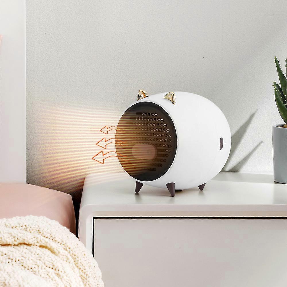 Electric Fan Heater, USB Mini Fan Heater, Portable Space Heater Personal Ceramic Electric Heater Fan for Home Study Office(White)