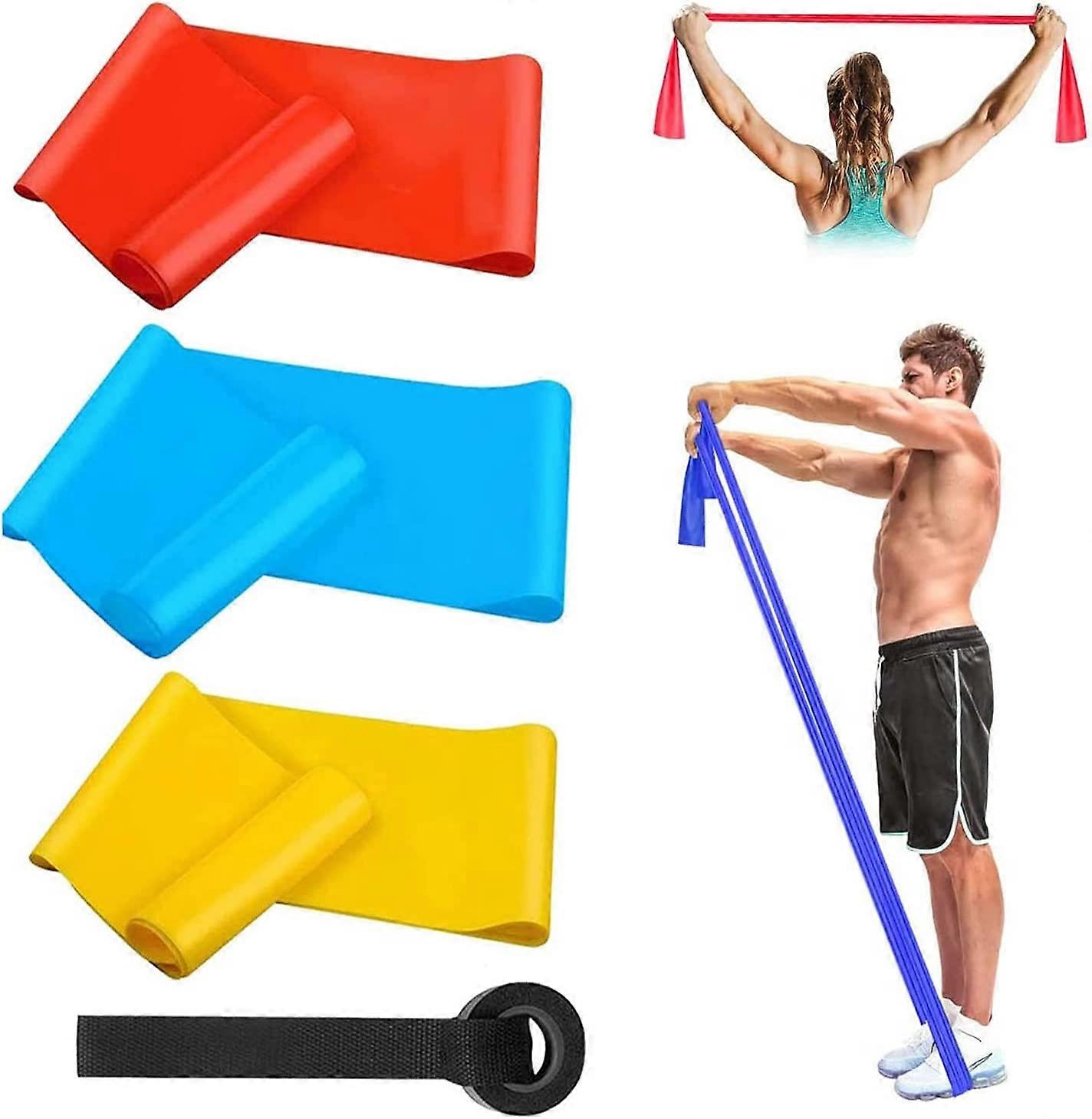 Fitness Elastic Band, 3 Strength Levels Elastic Resistance Band, Fitness Training Bands, Bodybuilding Bands, for Muscle Building, Yoga, Pilates