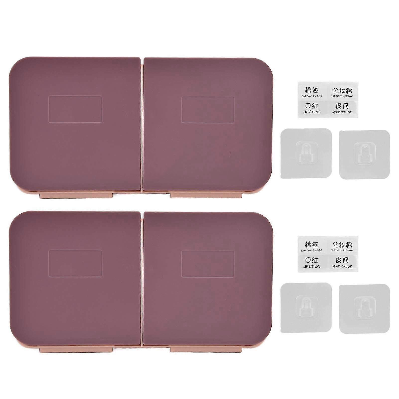 Wall Mounted Cotton Swab Storage Box Multifunctional Double Compartment Clamshell Storage Box For Small Objects