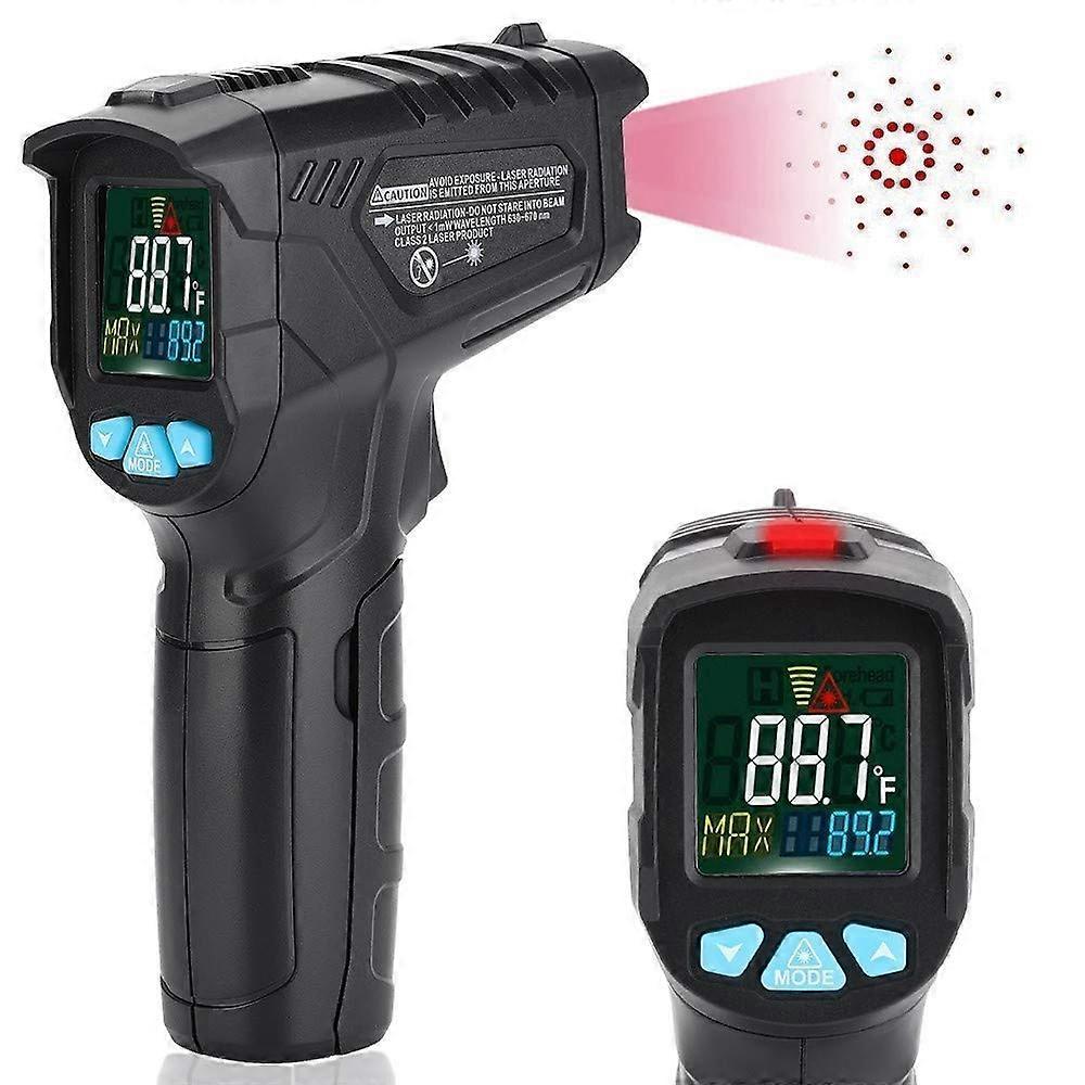 Digital Infrared Thermometer, Non-Contact Temperature Gun with Color Backlit LCD Display, Laser thermometer Gun for Food Meat Cooking, Automotive, Ind