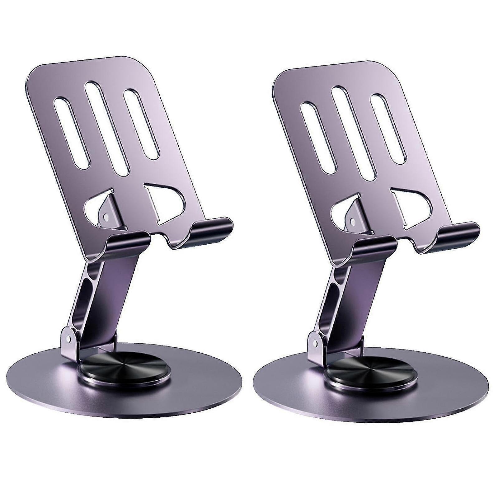 Cell Phone Stand 360 Adjustable Phone Stand for Desk, Grey Foldable Phone Holder Fully Carried Easily, Compatible for iPhone Pad Tablet etc. -GSLA