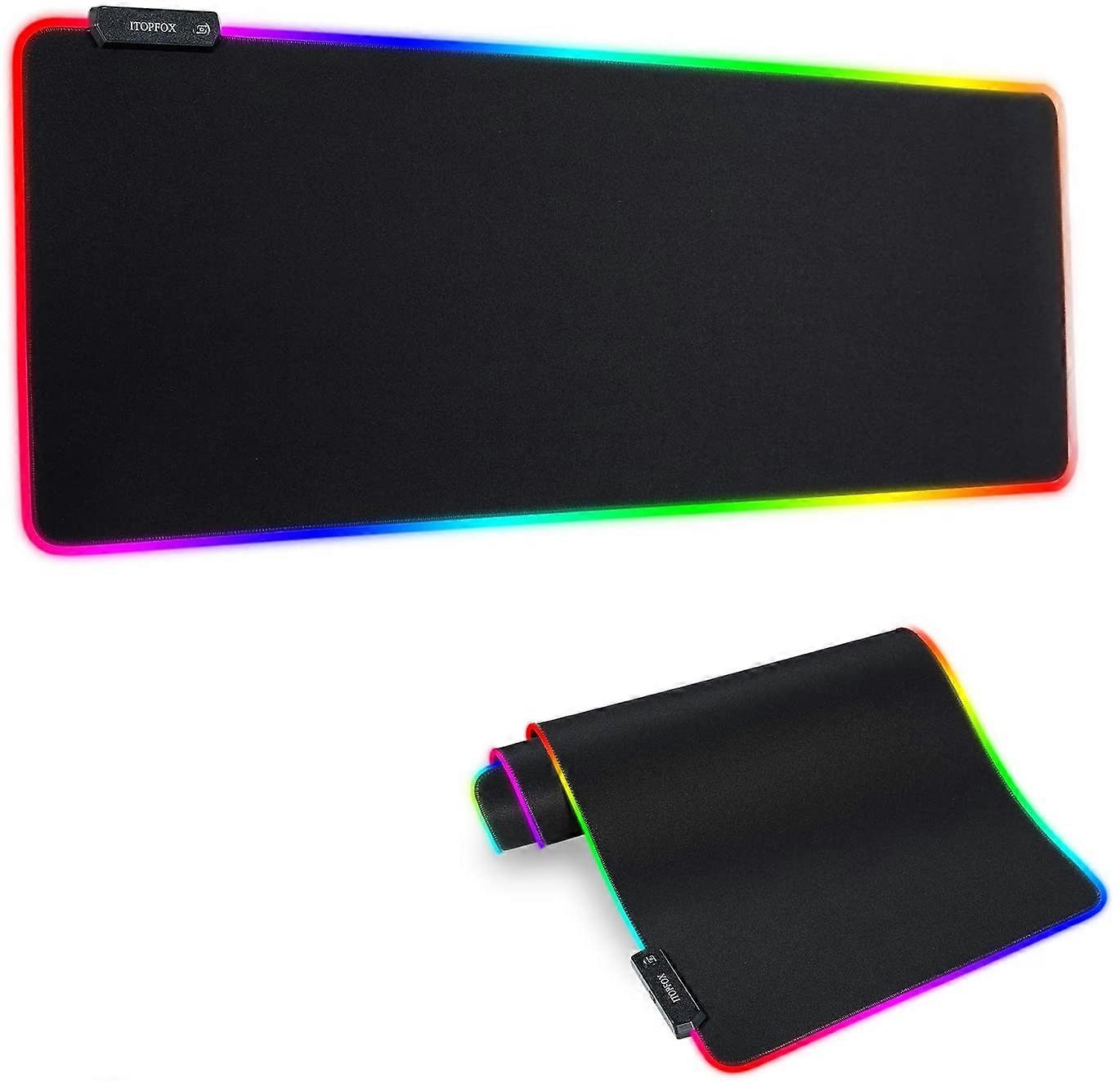 RGB Gaming Mouse Pad - Large LED Mouse Pad with 14 Lighting Modes and Non-slip Rubber Base