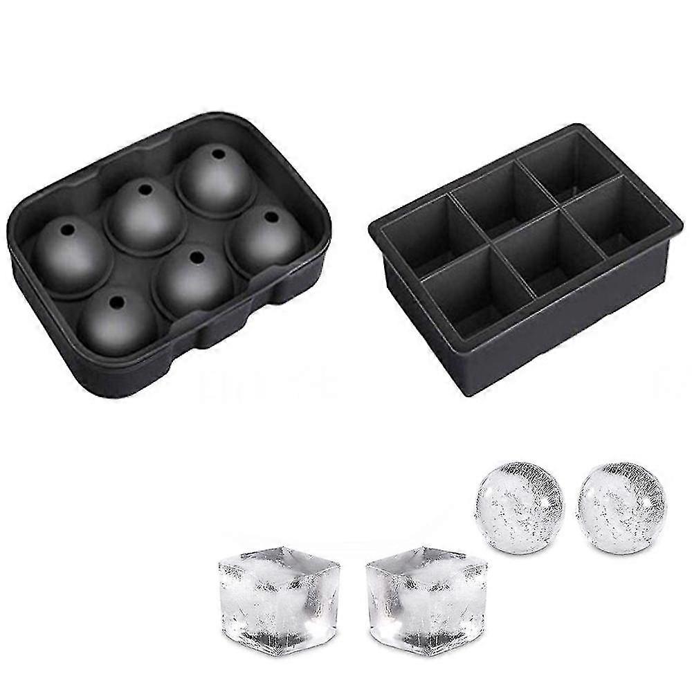 Ice Cube Trayslid And Large Square Ice Cube Trays For Whiskey And Cocktails Bourbon, Reusable