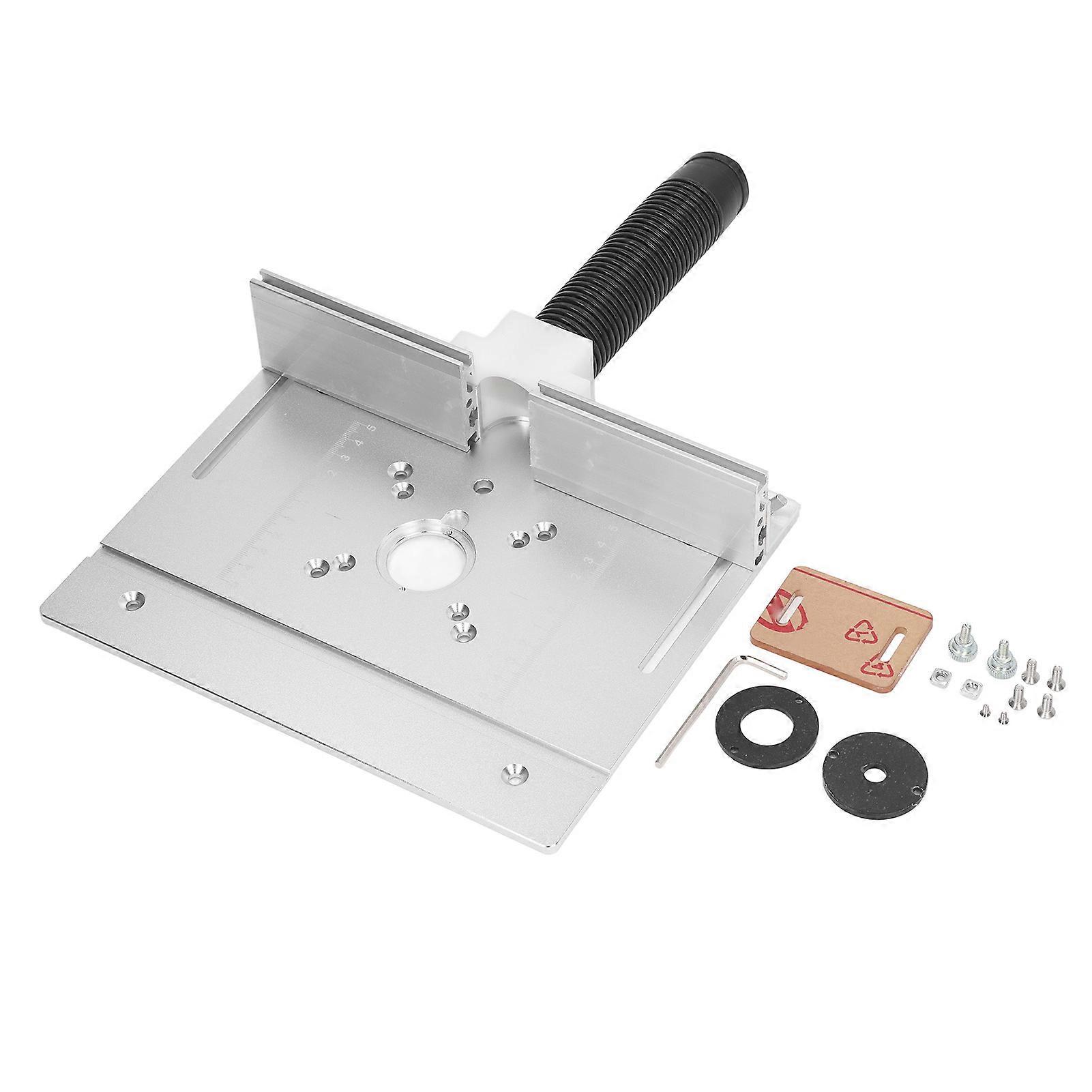 Router Lift Kit Aluminum Alloy 180 Rotation Multifunctional Router Table Insert Plate for Woodworking