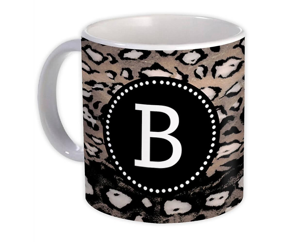 Geschenkbecher: Monogramm Buchstabe B Gepard