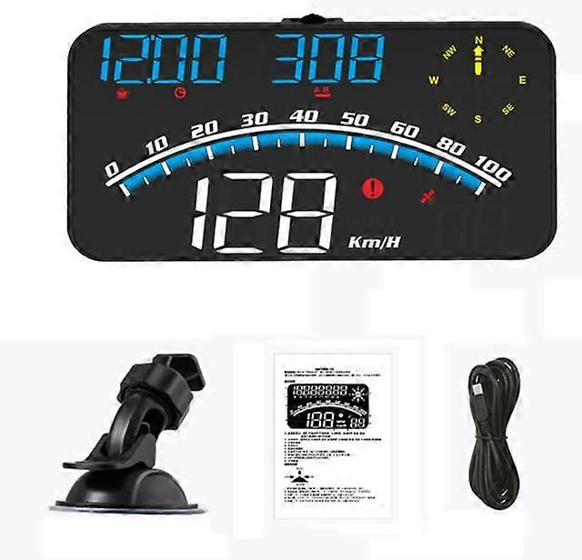 Car Digital Speedometer Head Up Display HUD GPS Odometer Overspeed Alarm Universal, Overspeed Alarm HD Display, for All Vehicle