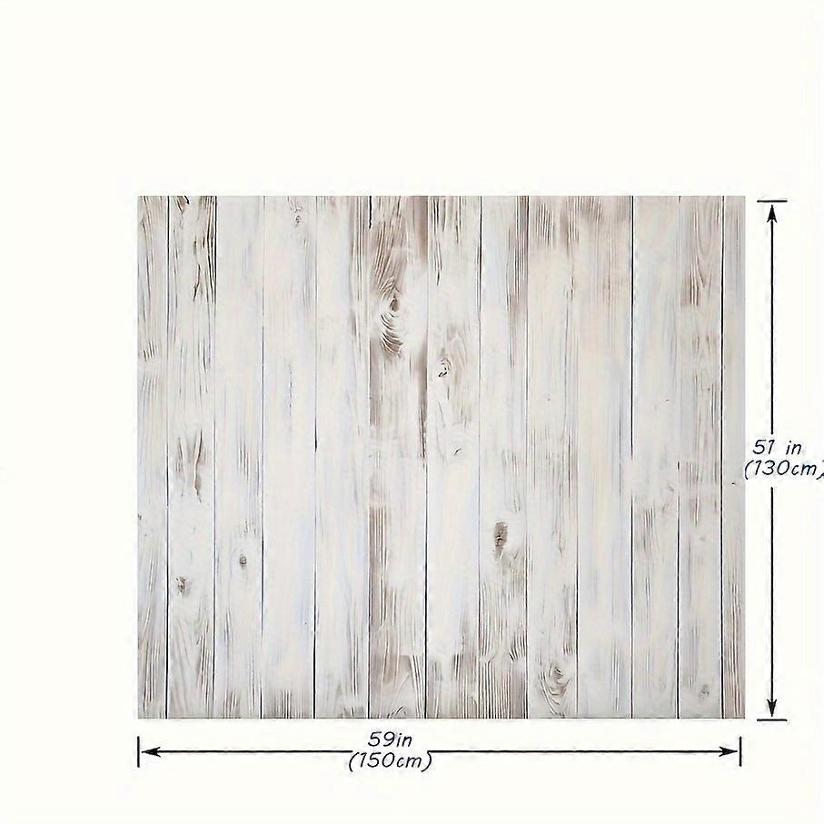 1pc, Rustic White Wooden Board photography Backdrop (59"x71"/150cm*180cm), Polyester Party Decoration background Cloth, Wall Banner Decor, Event and P
