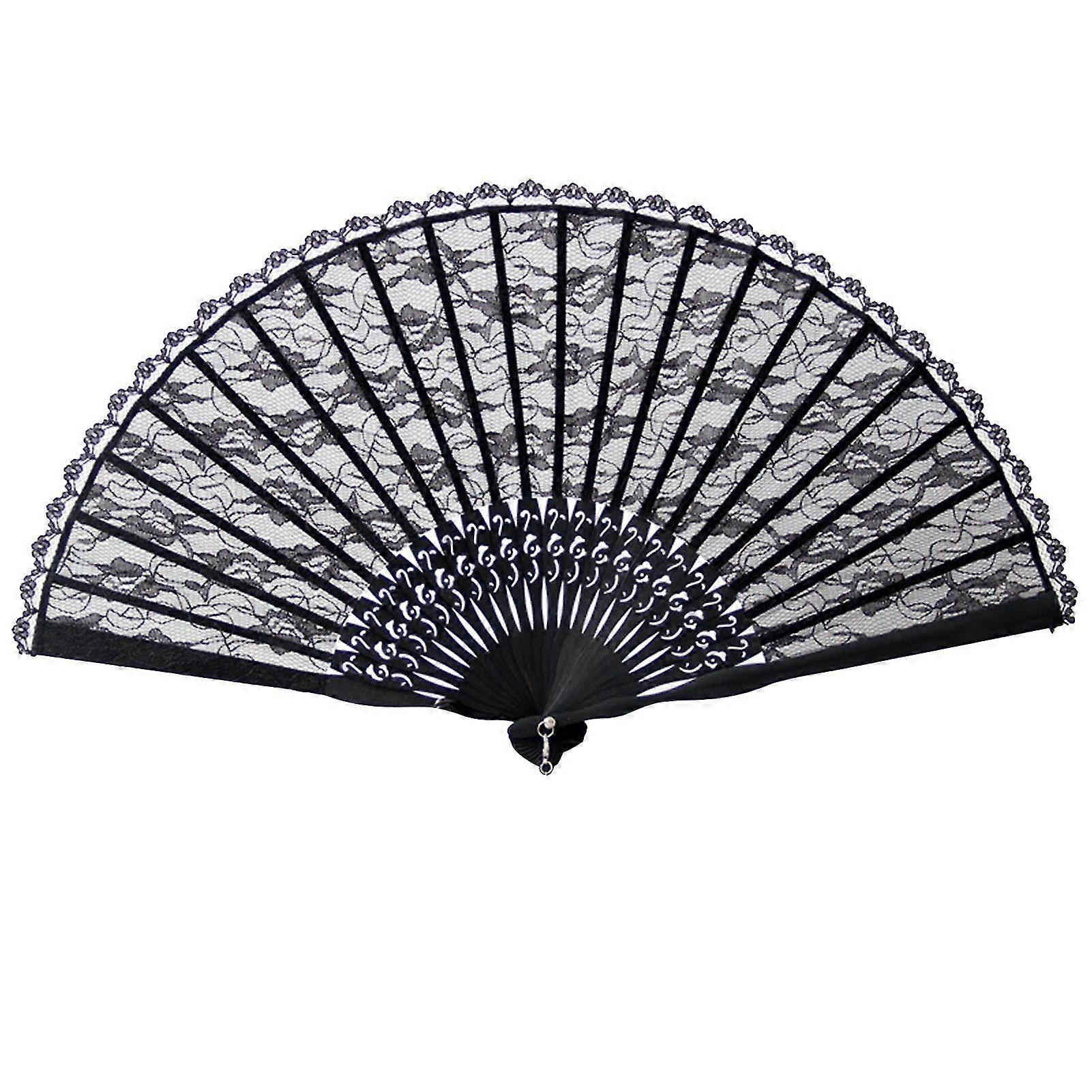 Double Layer Vintage Lace Fan Stylish Elegant Folding Fan For Performance Party