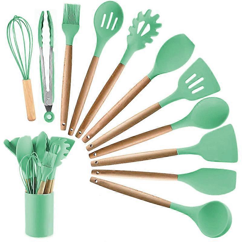 12PC Kitchen Silicone Cooking Utensils Set Non-stick Cookware