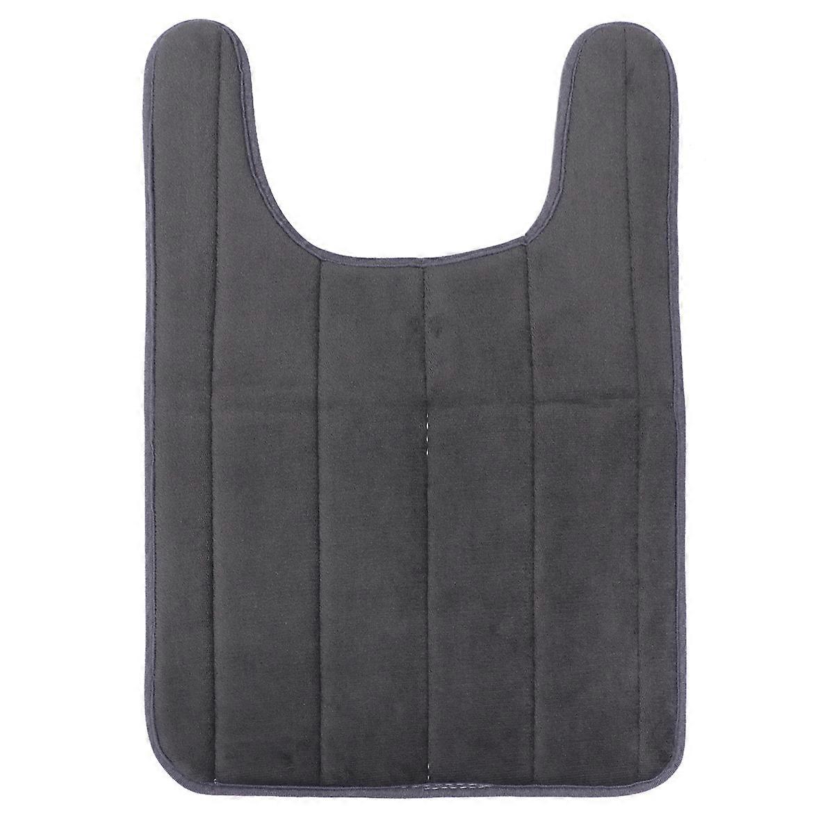 40x60cm Memory Closestool Floor Mat Anti-Skid Toilet Rug U Shape Floor Pad Dark Grey