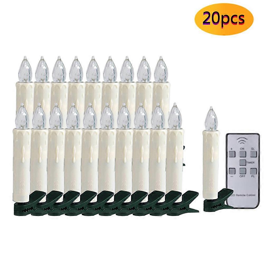 LED Flameless Christmas Tree Candles Battery Operated with Timer