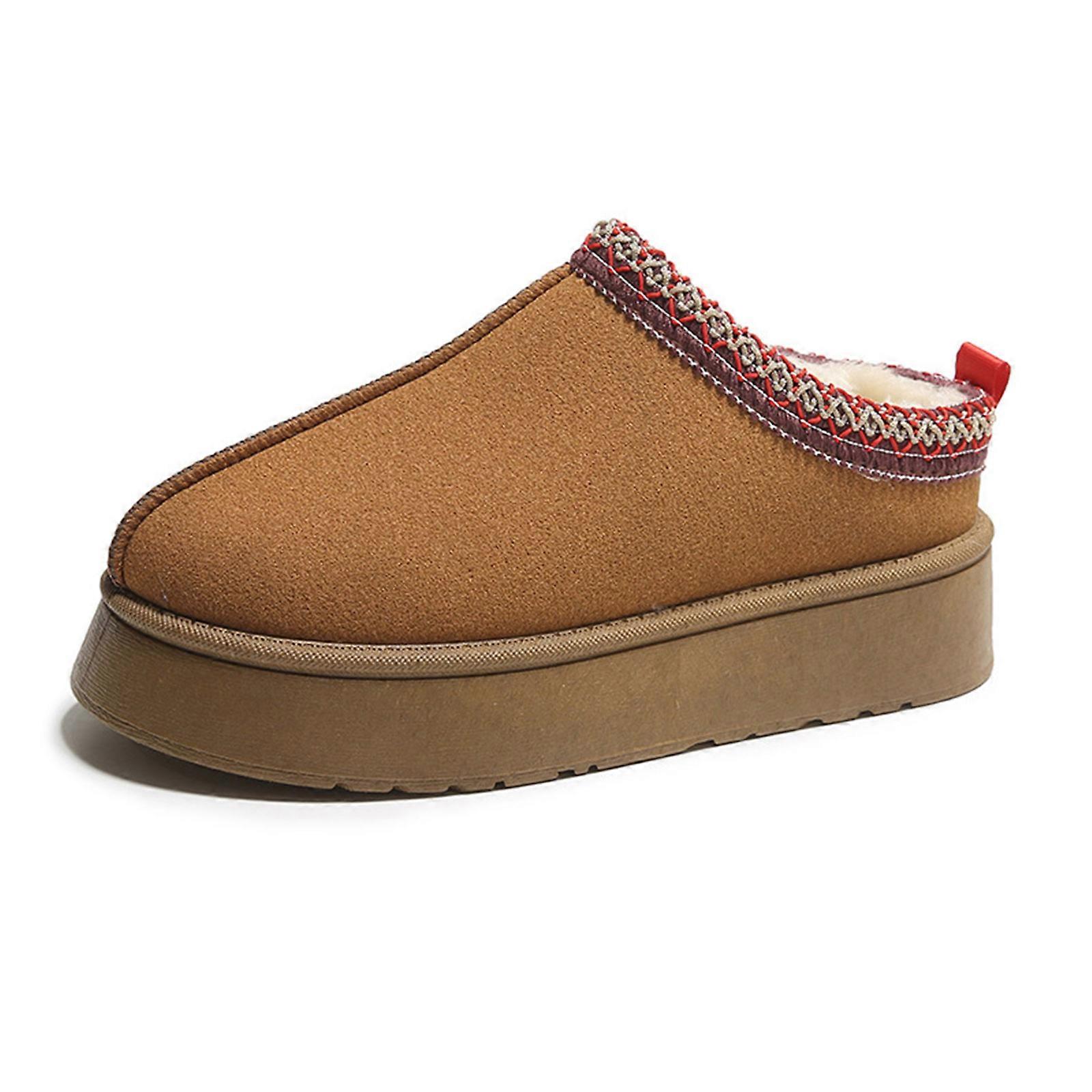 Women's Comfy Memory Foam Slippers Warm Knitted Plush Lined Home Shoes