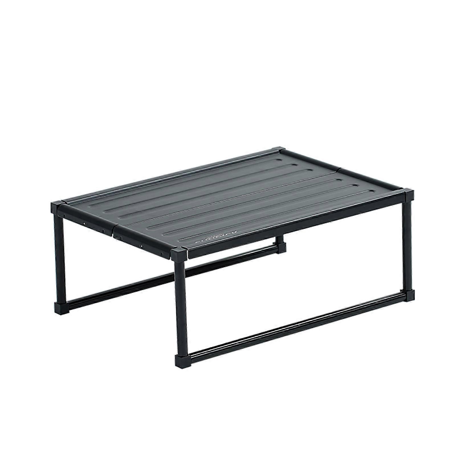 Portable aluminum alloy folding table, outdoor furniture for camping, computer bed, picnic, ultra light folding desk, black