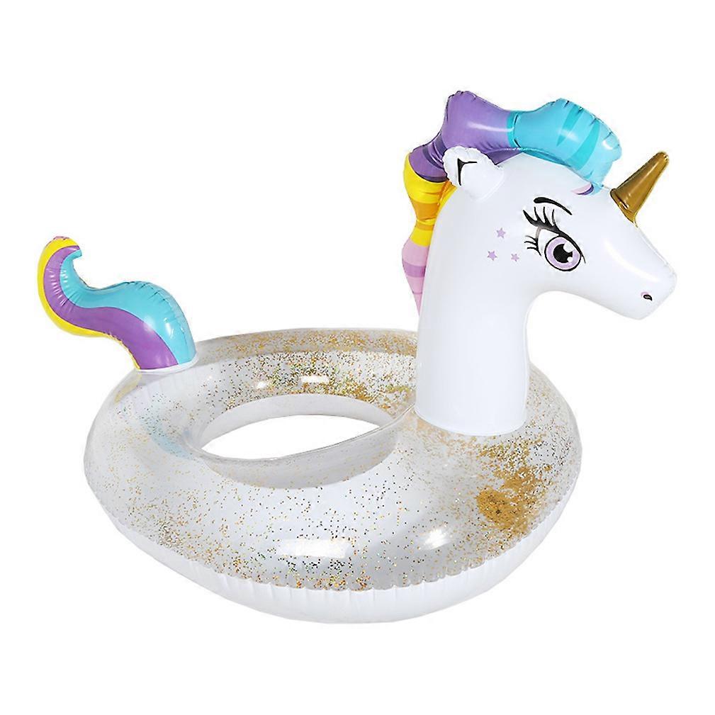 White Unicorn Swimming Ring Inflatable Pool Float for Kids