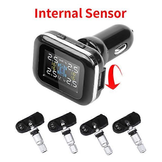 Vtopek TPMS Car Security Alarm System Tire Pressure Alarm Monitor System 4 Auto Tyre Pressure Sensors Cigarette Lighter pneus