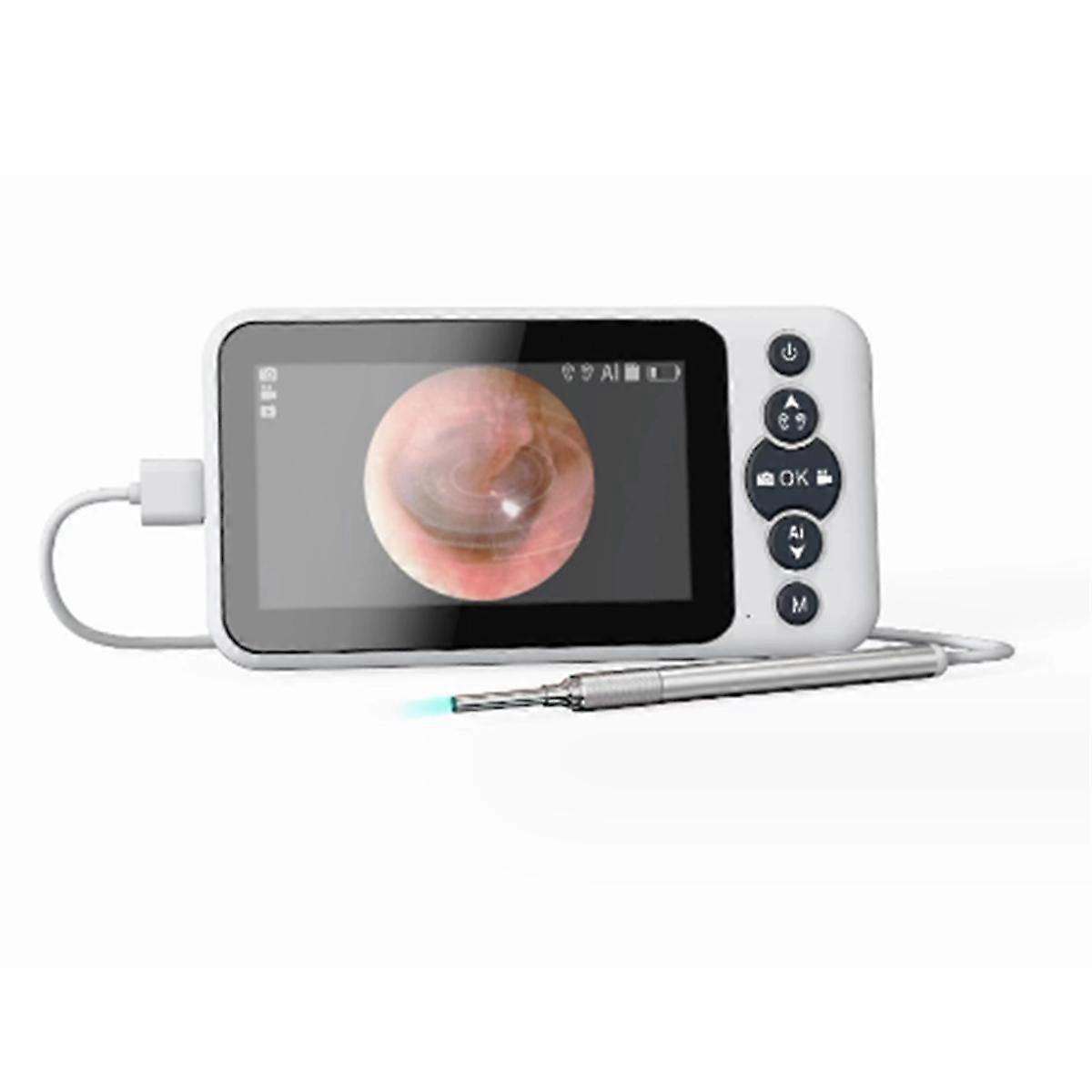 Otoscope Ear Camera, Smart , Visual Ear Spoon with Camera Tool Kit, Ear Cleaning Camera,Black Button