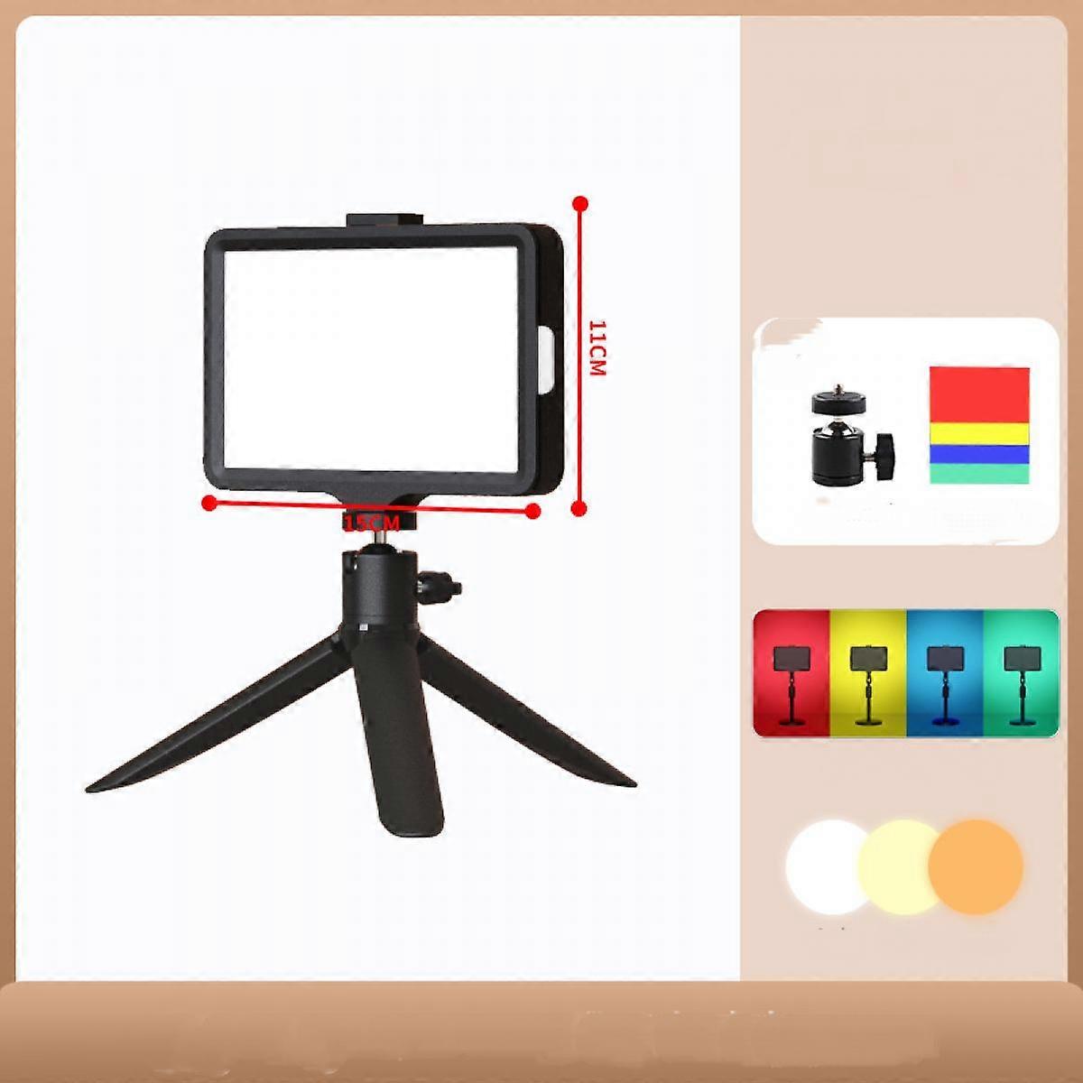 Kit d’éclairage de photographie portable Filtres de lumière et de couleur vidéo LED à intensité variable pour la prise de vue en studio vidéo photo sur table / en contre-plongée