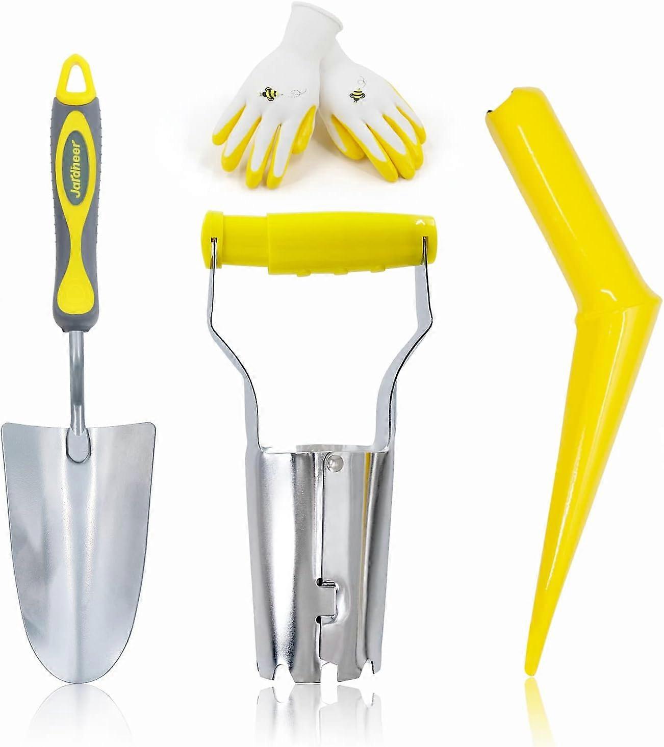 Bulb Planter Set 4Pcs, Durable Bulb Planter Tool for Quick and Consistent Planting, Ideal Bulb Transplanter and Bulb Planting Tool