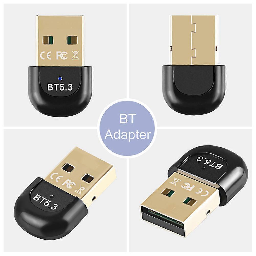 Bluetooth Adapter USB Adapter Dongle Wireless Adapter 3Mbps Bluetooth-Compatible 5.3 Bluetooth Receiver For PC Wireless Mouse